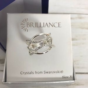 Brilliance Overlap Pave Ring w/Swarovski Crystals
